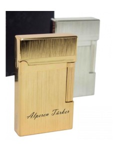 Kişiye Özel Dupont Modeli Çakmak Özel Ahşap Kutusunda (Gold)