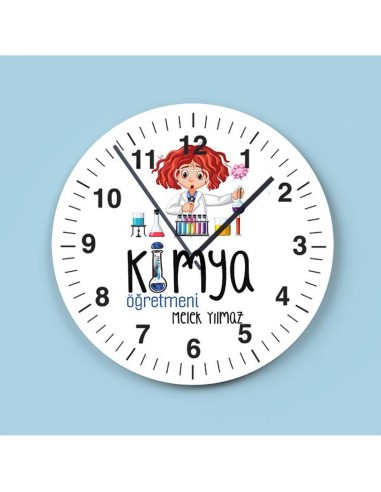 Kişiye Özel Kimya Öğretmeni Duvar Saati 4