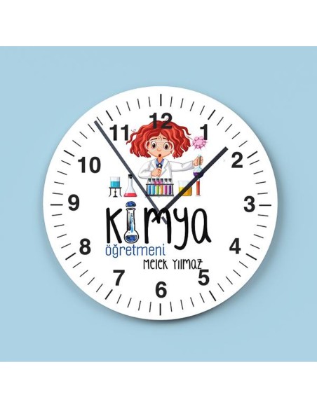 Kişiye Özel Kimya Öğretmeni Duvar Saati 4