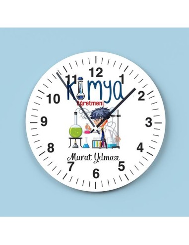 Kişiye Özel Kimya Öğretmeni Duvar Saati 3