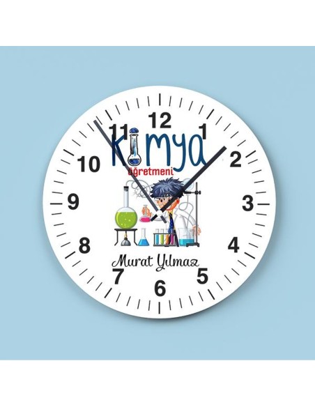 Kişiye Özel Kimya Öğretmeni Duvar Saati 3